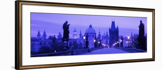 Statues Along a Bridge, Charles Bridge, Prague, Czech Republic-null-Framed Photographic Print