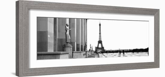 Statues at a Palace with a Tower, Eiffel Tower, Place Du Trocadero, Paris, Ile-De-France, France-null-Framed Photographic Print