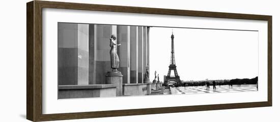 Statues at a Palace with a Tower, Eiffel Tower, Place Du Trocadero, Paris, Ile-De-France, France-null-Framed Photographic Print