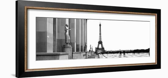 Statues at a Palace with a Tower, Eiffel Tower, Place Du Trocadero, Paris, Ile-De-France, France-null-Framed Photographic Print