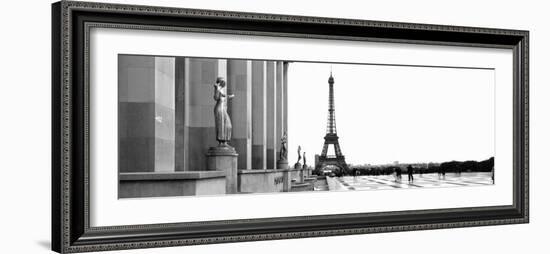 Statues at a Palace with a Tower, Eiffel Tower, Place Du Trocadero, Paris, Ile-De-France, France-null-Framed Photographic Print