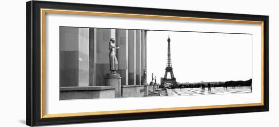 Statues at a Palace with a Tower, Eiffel Tower, Place Du Trocadero, Paris, Ile-De-France, France-null-Framed Photographic Print