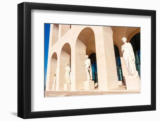 Statues at Palazzo della Civilta Italiana (Palazzo della Civilta del Lavoro) (Square Colosseum)-Nico Tondini-Framed Photographic Print