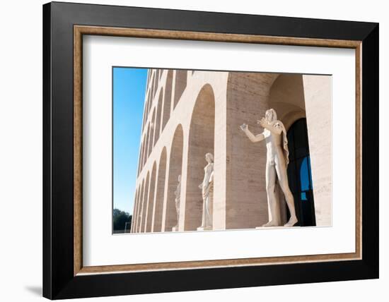 Statues at Palazzo della Civilta Italiana (Palazzo della Civilta del Lavoro) (Square Colosseum)-Nico Tondini-Framed Photographic Print