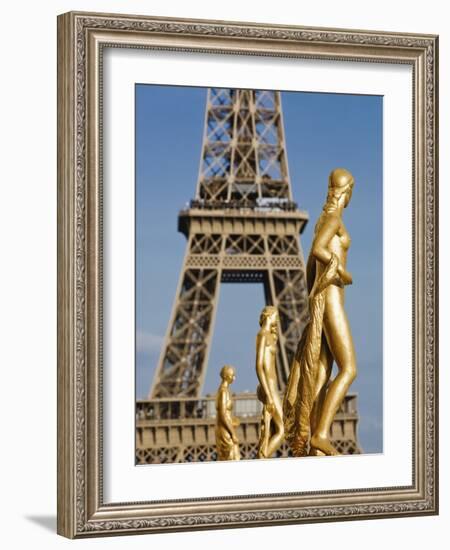 Statues at Trocadero and Eiffel Tower-Rudy Sulgan-Framed Photographic Print