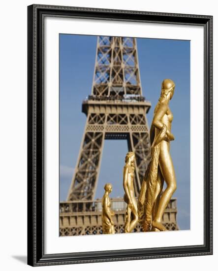 Statues at Trocadero and Eiffel Tower-Rudy Sulgan-Framed Photographic Print