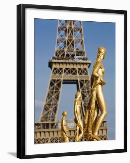 Statues at Trocadero and Eiffel Tower-Rudy Sulgan-Framed Photographic Print