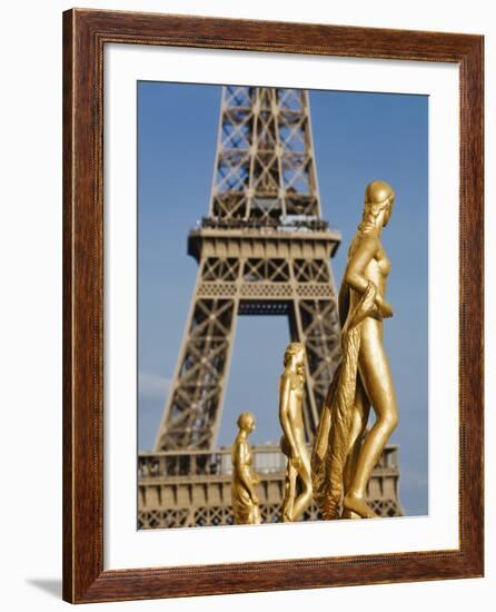 Statues at Trocadero and Eiffel Tower-Rudy Sulgan-Framed Photographic Print