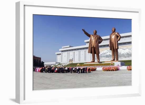 Statues of Former Presidents Kim Il-Sung and Kim Jong Il-Gavin Hellier-Framed Photographic Print