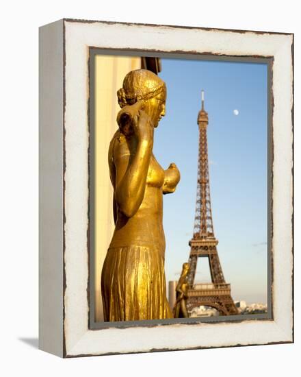 Statues of Palais De Chaillot and Eiffel Tower, Paris, France, Europe-Richard Nebesky-Framed Premier Image Canvas