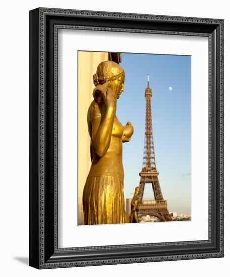 Statues of Palais De Chaillot and Eiffel Tower, Paris, France, Europe-Richard Nebesky-Framed Photographic Print