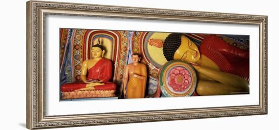 Statues of Seated, Standing and Sleeping Buddha, Isurumuniya, Anuradhapura, Sri Lanka, Asia-Bruno Morandi-Framed Photographic Print