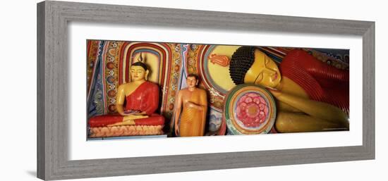 Statues of Seated, Standing and Sleeping Buddha, Isurumuniya, Anuradhapura, Sri Lanka, Asia-Bruno Morandi-Framed Photographic Print