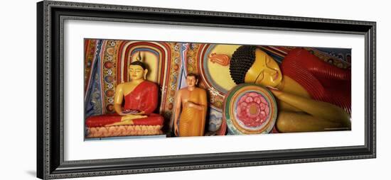 Statues of Seated, Standing and Sleeping Buddha, Isurumuniya, Anuradhapura, Sri Lanka, Asia-Bruno Morandi-Framed Photographic Print