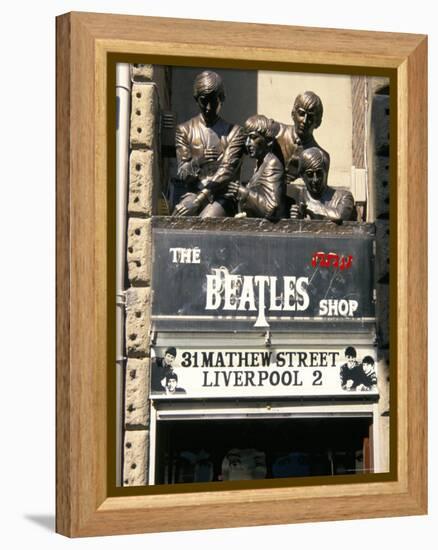 Statues of the Beatles, the Cavern Quarter, Liverpool, England, United Kingdom-Charles Bowman-Framed Premier Image Canvas