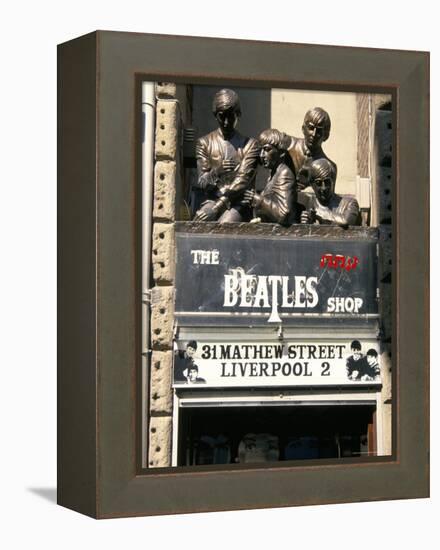 Statues of the Beatles, the Cavern Quarter, Liverpool, England, United Kingdom-Charles Bowman-Framed Premier Image Canvas