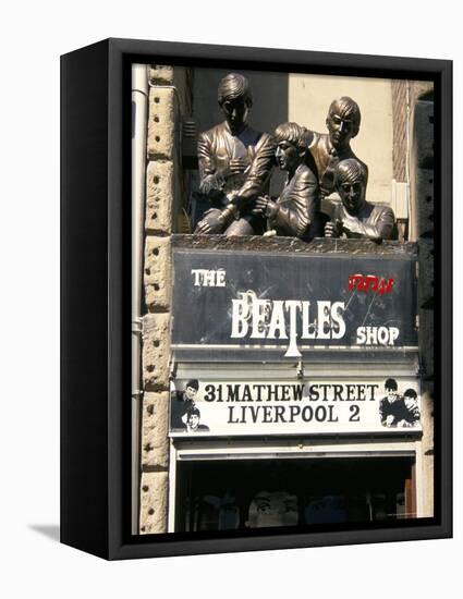 Statues of the Beatles, the Cavern Quarter, Liverpool, England, United Kingdom-Charles Bowman-Framed Premier Image Canvas