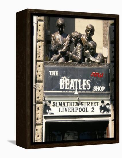 Statues of the Beatles, the Cavern Quarter, Liverpool, England, United Kingdom-Charles Bowman-Framed Premier Image Canvas