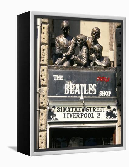 Statues of the Beatles, the Cavern Quarter, Liverpool, England, United Kingdom-Charles Bowman-Framed Premier Image Canvas