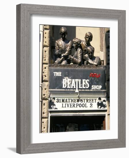 Statues of the Beatles, the Cavern Quarter, Liverpool, England, United Kingdom-Charles Bowman-Framed Photographic Print