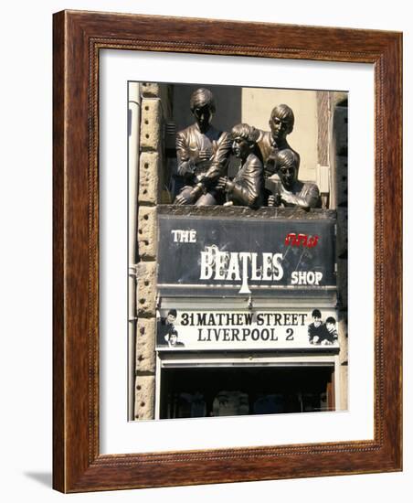 Statues of the Beatles, the Cavern Quarter, Liverpool, England, United Kingdom-Charles Bowman-Framed Photographic Print