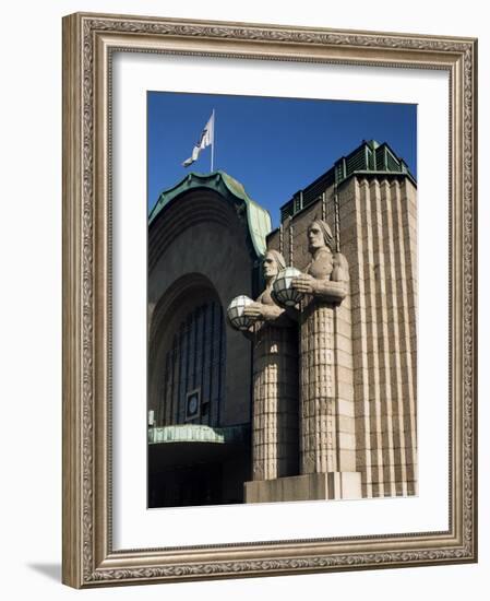 Statues on Front of the Railway Station, Helsinki, Finland, Scandinavia-G Richardson-Framed Photographic Print