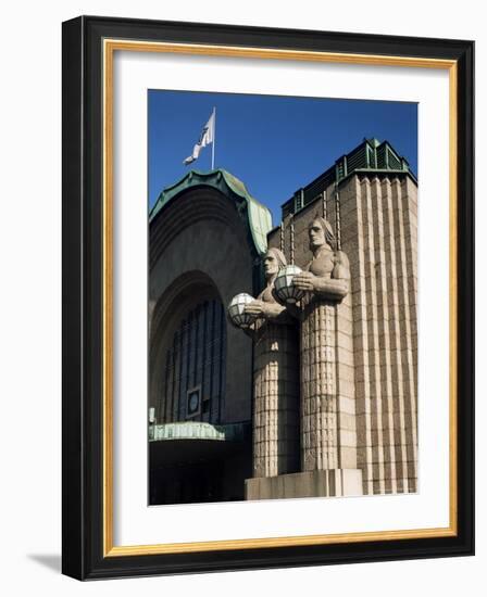 Statues on Front of the Railway Station, Helsinki, Finland, Scandinavia-G Richardson-Framed Photographic Print