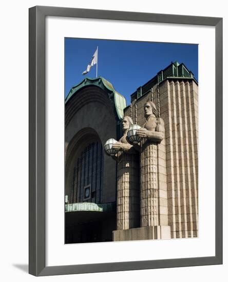 Statues on Front of the Railway Station, Helsinki, Finland, Scandinavia-G Richardson-Framed Photographic Print