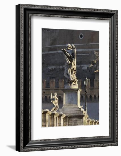 Statues on the Angel's Bridge, Rome, Lazio, Italy-Rainer Mirau-Framed Photographic Print