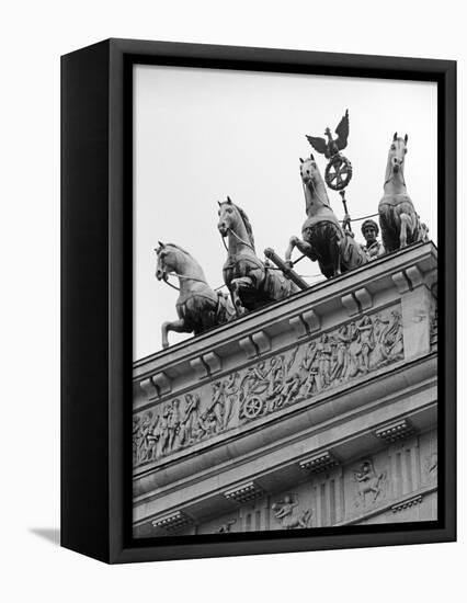 Statues on Top of Brandenburg Gate-Murat Taner-Framed Premier Image Canvas