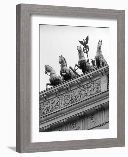 Statues on Top of Brandenburg Gate-Murat Taner-Framed Photographic Print