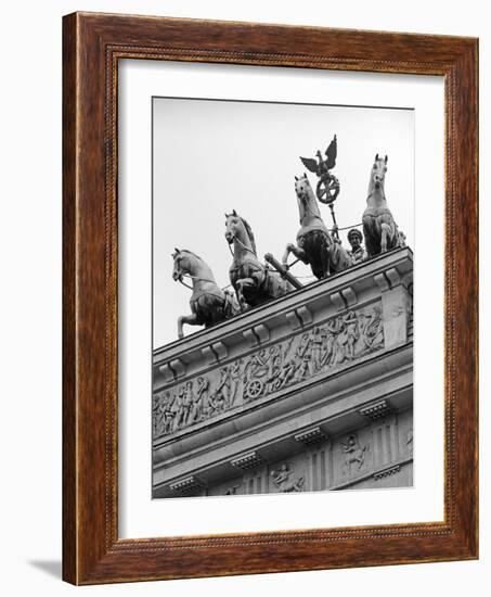 Statues on Top of Brandenburg Gate-Murat Taner-Framed Photographic Print