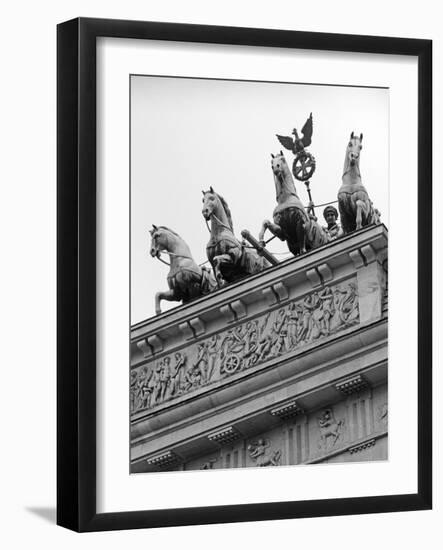 Statues on Top of Brandenburg Gate-Murat Taner-Framed Photographic Print