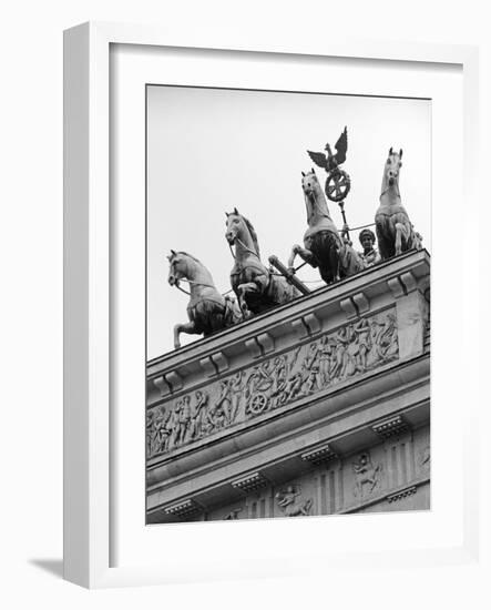 Statues on Top of Brandenburg Gate-Murat Taner-Framed Photographic Print