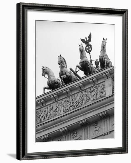 Statues on Top of Brandenburg Gate-Murat Taner-Framed Photographic Print