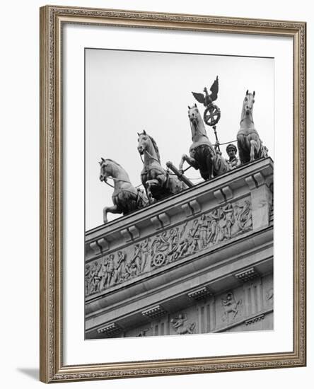 Statues on Top of Brandenburg Gate-Murat Taner-Framed Photographic Print