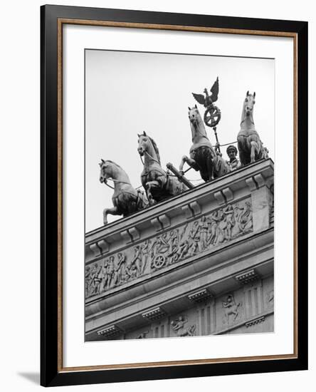 Statues on Top of Brandenburg Gate-Murat Taner-Framed Photographic Print