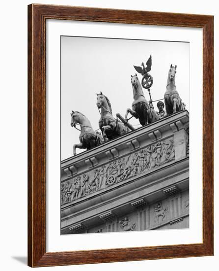 Statues on Top of Brandenburg Gate-Murat Taner-Framed Photographic Print