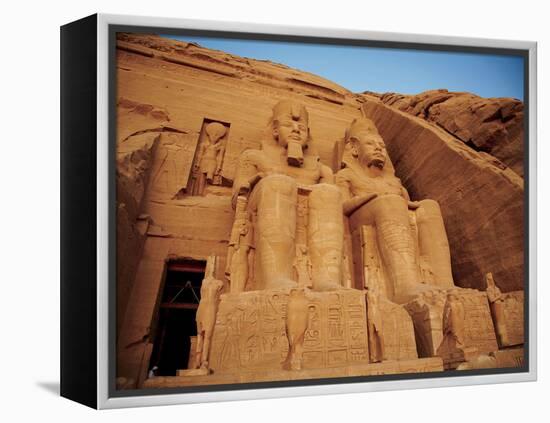 Statues, the Greater Temple, Abu Simbel, Egypt-Miva Stock-Framed Premier Image Canvas