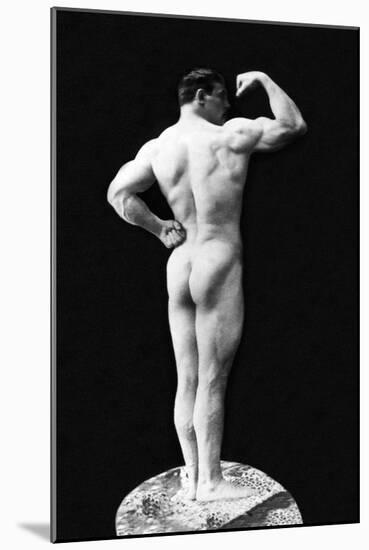 Statuesque Back and Arm Curl-null-Mounted Art Print