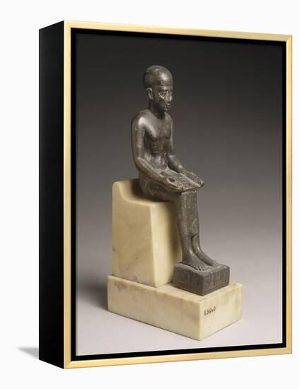 Statuette d'Imhotep, architecte et ministre de Djoser, portant une dédicace de Poumeh, fils de-null-Framed Premier Image Canvas