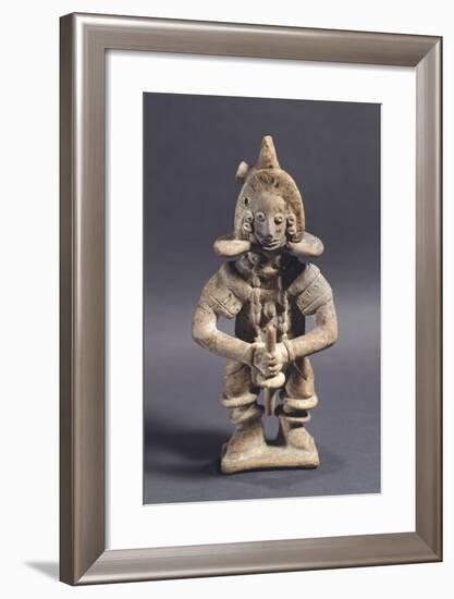 Statuette Depicting a Player of Pelota, Artifact Originating from Mexico-null-Framed Giclee Print