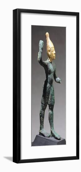 Statuette Depicting Standing God, Bronze and Gold Artefact from Ugarit-null-Framed Giclee Print