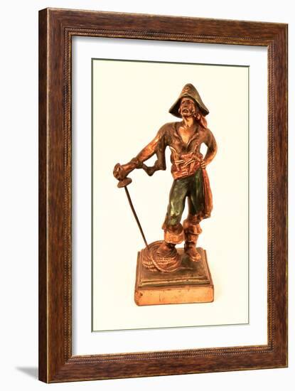 Statuette of Pirate-null-Framed Art Print