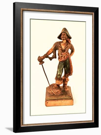 Statuette of Pirate-null-Framed Art Print