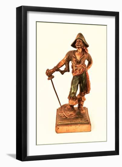 Statuette of Pirate-null-Framed Art Print