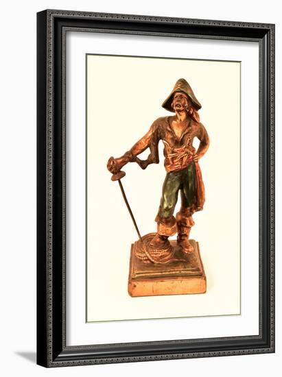 Statuette of Pirate-null-Framed Art Print