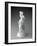 Statuette posée sur un socle rond, jeune femme en costume XVIIIème (sujet Watteau).-null-Framed Giclee Print