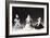 Statuettes of Bacchus, Pierrot and Putto, Ceramic-null-Framed Giclee Print