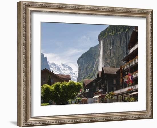 Staubbach Falls in Lauterbrunnen, Jungfrau Region, Switzerland, Europe-Michael DeFreitas-Framed Photographic Print